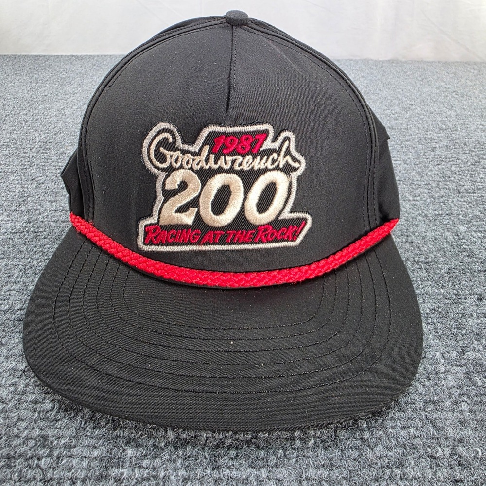 Vintage 1987 Goodwrench 200 Racing Cap Black Red‎ Snapback Mens One Size USA